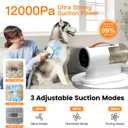 AIRROBO Dog Grooming Vacuum Kit,12000Pa Strong Pet Vacuum for Shedding,Grooming Hai,Quiet,PG100,2L Large Capacity