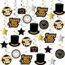 KatchOn, Happy New Year Hanging Swirls - Pack of 30, No DIY | New Years Eve Party Supplies 2026 | New Years Decorations 2026 | Nye Decorations 2026 | Happy New Year 2026 | Nye Party Supplies