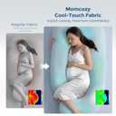 Momcozy Pregnancy Pillows with Cooling Cover, U Shaped Full Body Maternity Pillow for Side Sleepers - Support for Back, Legs, Belly, HIPS for Pregnant Women, 57 Inch Pregnancy Pillow, Mist Blue