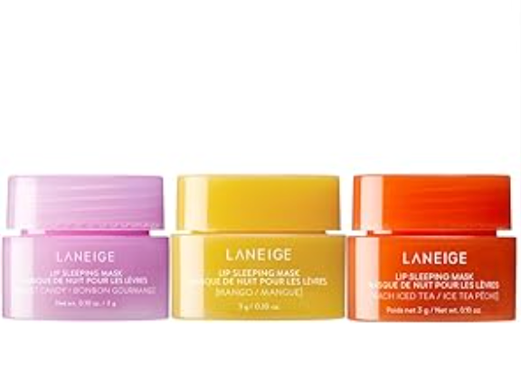 Pack of 3 LANEIGE Lip Sleeping Mask: Nourish, Hydrate, Vitamin C, Murumuru & Shea Butter, Antioxidants, Flaky, Dry Lips