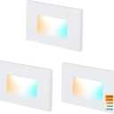CLOUDY BAY 120V 5CCT Dimmable LED Indoor Outdoor Step Light,2700K/3000K/3500K/4000K/5000K,Stair Light,White,Pack of 3