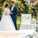 Ripeng Acrylic White Wedding Card Box with Lock Transfers Sticker Mirror Gold Acrylic Cards DIY Card Boxes for Wedding Decoration, Money Box for Bridal Baby Shower Party Reception Anniversary