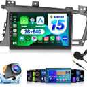2+64G Car Stereo for Kia Optima K5 2011-2013 Android 15 Carplay Radio Touch Screen 9'' Compatible with Android Auto AHD Backup Camera Bluetooth GPS WiFi FM RDS