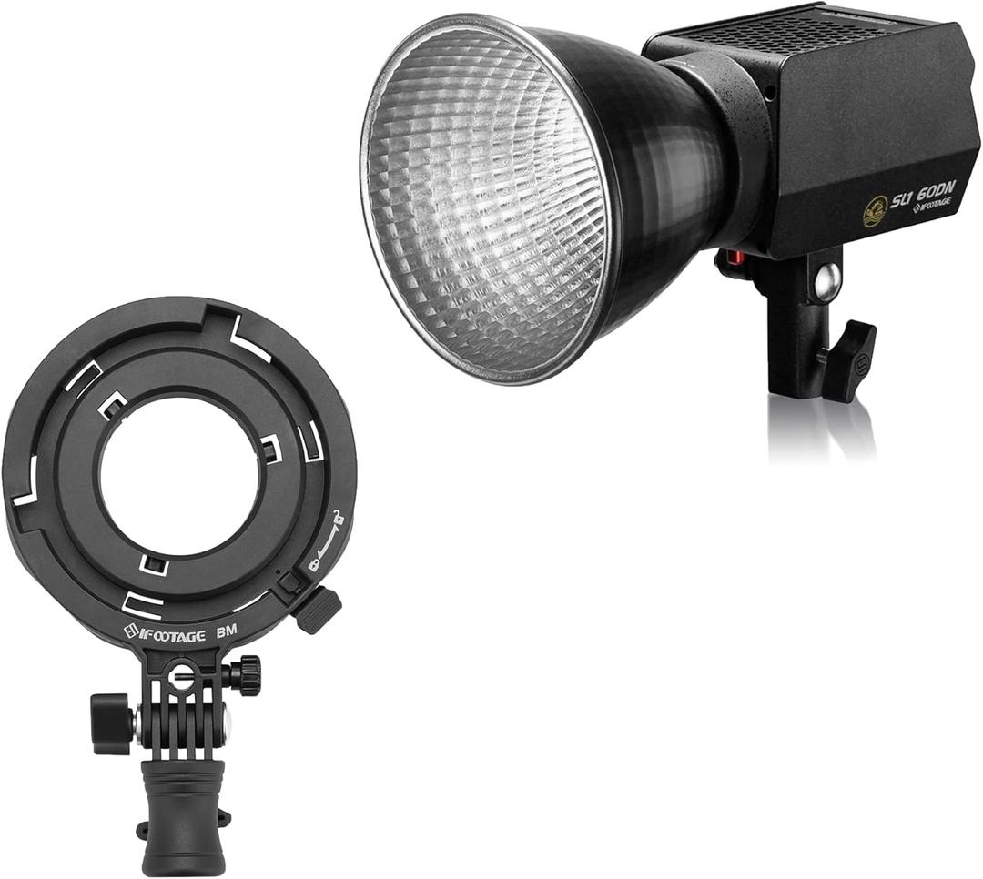 IFOOTAGE SL1 60DN LED Video Light with Mini Bowens Adapter, CRI 98/TLCI 99/12200 LM, 70W LED Continuous Video Light with 5600K Daylight