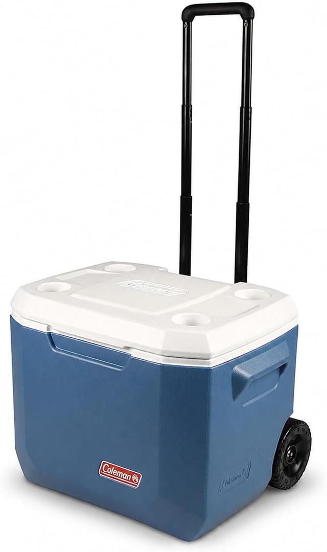 Coleman Xtreme Rolling Cooler with Wheels, Extra-Walled Insulation Keeps Ice up to 5 Days, Portable Wheeled Hard Chiller 50 Quart