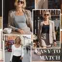 3 Pack Women's Long Sleeve Shirts Scoop Neck Slim Fit Tops U-Neck T-Shirts Basic Casual Tee Layer for Ladies (Black, White, Light Mixed Gray)