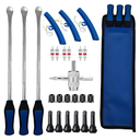 PINKJOY 15" Tire Spoon Kit, 26pcs Tire Changing Tool for Motorcycle Dirt Bike Lawn Tractor Bicycle, Motorcycle Tire Changer Tire Removal Tool with 3pcs Rim Covers 6pcs Valve Tool Valve Cores