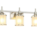 SOLFART Modern Brushed Nickel 3 Light Bathroom Wall Vanity Over Mirror Lights NK