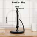VEHHE Paper Towel Holder Countertop, Black Paper Towel Holder with Spring Activated Arm and Damping Effect, Simply Tear Paper Towel Stand for Bathroom and Kitchen (Black)