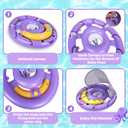 Baby Pool Float with Removable UPF50+ Sun Protection Canopy, Octopus Baby Swim Floats for 6-24 Months Infant, Extra Wide Dual Design, Adjustable & Breathable Seat