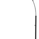 Adesso Arc Floor Lamp, 80 Tall Black Base, Oval Off-White Paper Shade Convenient Overhead Lighting for Living Room, Nursery, Bedroom or Office