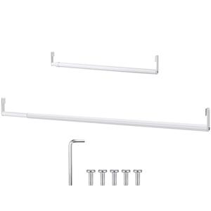 Threehoney Expandable Closet Rod for Wire Shelf Hanging Clothes Adjustable Heavy Duty Closet Hanging Rod Extender Heavy Duty Hanger Bar Metal Poles for Wardrobes Hanger, 1 Pack(36-60 Inch, White)