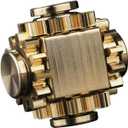 Pure Brass Cube Gears Linkage Fidget Spinner Toy,Metal DIY EDC Focus Meditation Break Bad Habits ADHD for Adults High-Speed Precision Brass Material