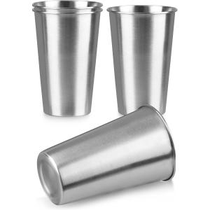 4Pack 16 oz Stainless Steel Pint Cups,Stainless Steel Cup,Pint Cup Tumbler