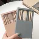 Travel Size Makeup Brushes Set, Easy-taken Mini Makeup Brush Set with Case and Mirror, Small Complete Function Cosmetic Brushes Kit Perfect for On The Go (Blue)