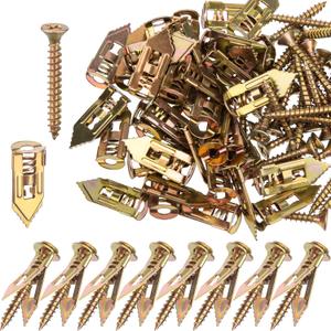 2 x 80 Pcs Self Drilling Drywall Anchors with Screws Kit, Zinc Plated Steel Self Drilling Wall Anchors Heavy Duty, No Drill or Holes for TV, Shelf Straps, Bike, Cabinets, Gypsum Boards