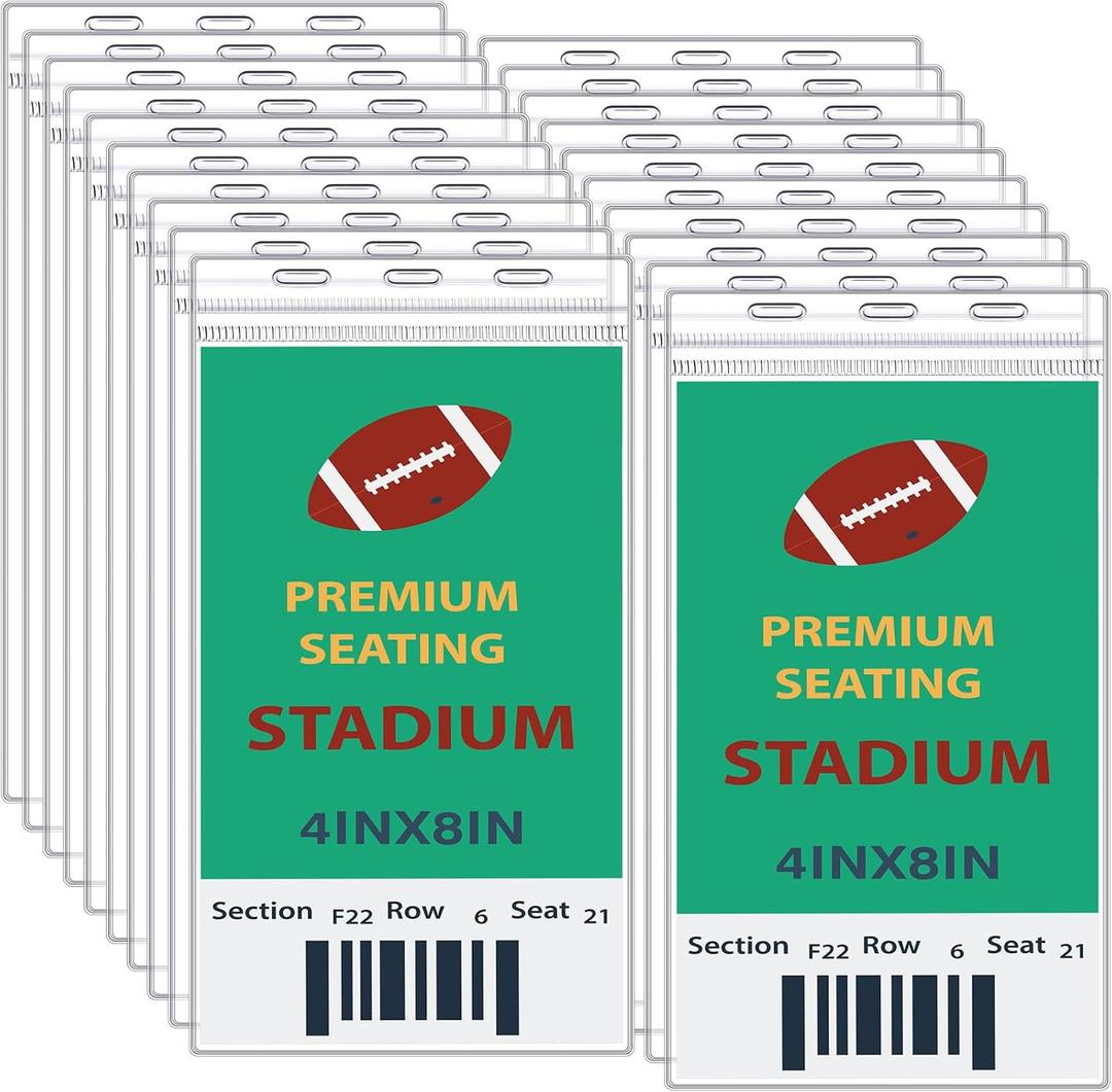 Patelai 200 Pcs 4 x 8 Inch Plastic Badge Holder Bulk Clear Vinyl ID Protector Sleeves Card Ticket Credential Badge Sleeves Vertical Waterproof Badge Holder Name Tag Holder for Sporting Events