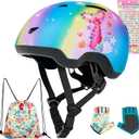 Toddler Bike Helmet with Gloves and Backpack Set, 3 Sizes for Baby Infant to Kids Ages, Adjustable Boys Girls Bike Helmet for Bicycle/Scooter/Skateboard/Roller Skate, M