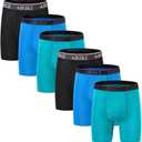 AIRIKE Boxer Briefs Men Pack Long Leg Soft Black Underwear Big Size and Tall Underpants