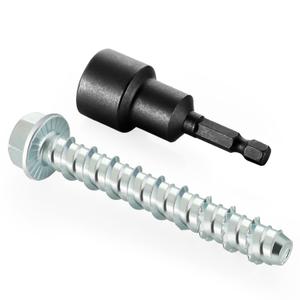 1/2" x 2-1/2" Zinc Plated Large Diameter Concrete Screw for Anchoring to Masonry, Concrete, Brick or Block, Quantity 10