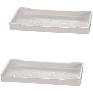 8 Inches Small Rectangle Melamine Tray,Coffee Table Tray,Serving Trays for Entertaining, Party, Cupcakes, Taco, Cheese, Buffet(White)