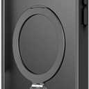 YUANSHXM-Ultra Thin Case for iPhone 16 Pro Max/16 Pro/16 Plus/16, Frosted Clear Case with Magnetic Rotation Stand Shockproof Phone Cover (16 Plus,Black)