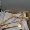 AMKUFO Wide Shoulder Wooden Hangers 8 Pack Coat Hanger with Non Slip Pants Bar, Heavy Duty Suit Hanger Wood Clothes Hangers with Smooth Finish 360 Swivel Hook for Sweater Jackets Shirts Natural