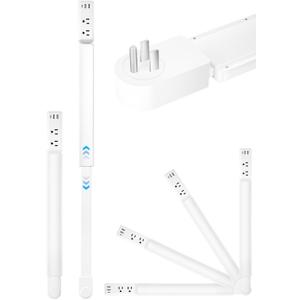 Eletrical Outlet Extender Stick 22"-34" Vertical Power Socket Expander with 2 AC Outlets, USB-A,USB-C Ports,180 Rotating Wall Outlet Extender for Hard-to-Reach Extension Cord Extender Behind Sofa