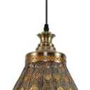 Moroccan Pendant Light, 19.7" Retro Metal Turkish Ceiling Pendant, medium