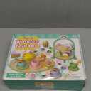 Lonico Wooden Tea Party Set for Little Girls Toddler Tea Set with Cupcake Stand & Food Dessert, Play Kitchen Accessories for Toddlers 2 3 4 5 6 Years Old, Wooden Toys Birthday Kids Girls Gifts 3-6