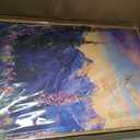 Vintage Purple Mountain Landscape Framed Canvas Wall Art Set-16"x24"x3