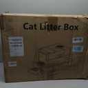 L7 Pro-Stainless Steel Litter Box with Lid, XXL Extra Large Enclosed Metal Cat Box for Kitty&Big Cats, Odor Control - Cat Litter Deodorizer, High Sided Enclosure with Scoop & Mat, Anti-Leakage-Grey