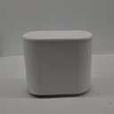 Baosia White Slim Rectangular Plastic Trash Can with Press Type Lid,8 Liter / 2.1 Gallon Narrow Trash Bin with Pop-up Lid for Toilet,Bedroom,Bathroom,Office,Kitchen,Powder Room