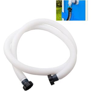 10ft Pool Hose For Above Ground Pools, 1.5 Inch Diameter Swimming Pool Replacement Hose for Filter Pump, Saltwater System, Sand Filters Accessories (White, Normal)