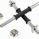 Threaded Dumbbell black Durable Rubber Handles/Adjustable Dumbbell Bar Handles 32/35/40cm(12.6/14.2/15.7Inch) - Fit 1 inch Standard Weight Plate Weightlifting Accessories - Sold in Pair