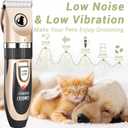 Ceenwes Dog Clippers Low Noise Pet Clippers Rechargeable Trimmer Cordless Grooming Tool Professional Dog Hair Trimmer with Comb Guides Scissors for Dogs Cats & Others, Gold