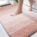 OLANLY Bathroom Rugs Mat 30x20, Extra Soft Absorbent Microfiber Bath Rugs, Rubber Backing, Quick Dry, Machine Washable Bath Mats for Bathroom Floor, Tub and Shower, Home Decor Accessories, Peach