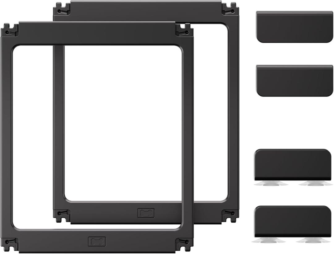Acrylic Dog Playpen Indoor, O Series, 24" H, Black, 2 Panels