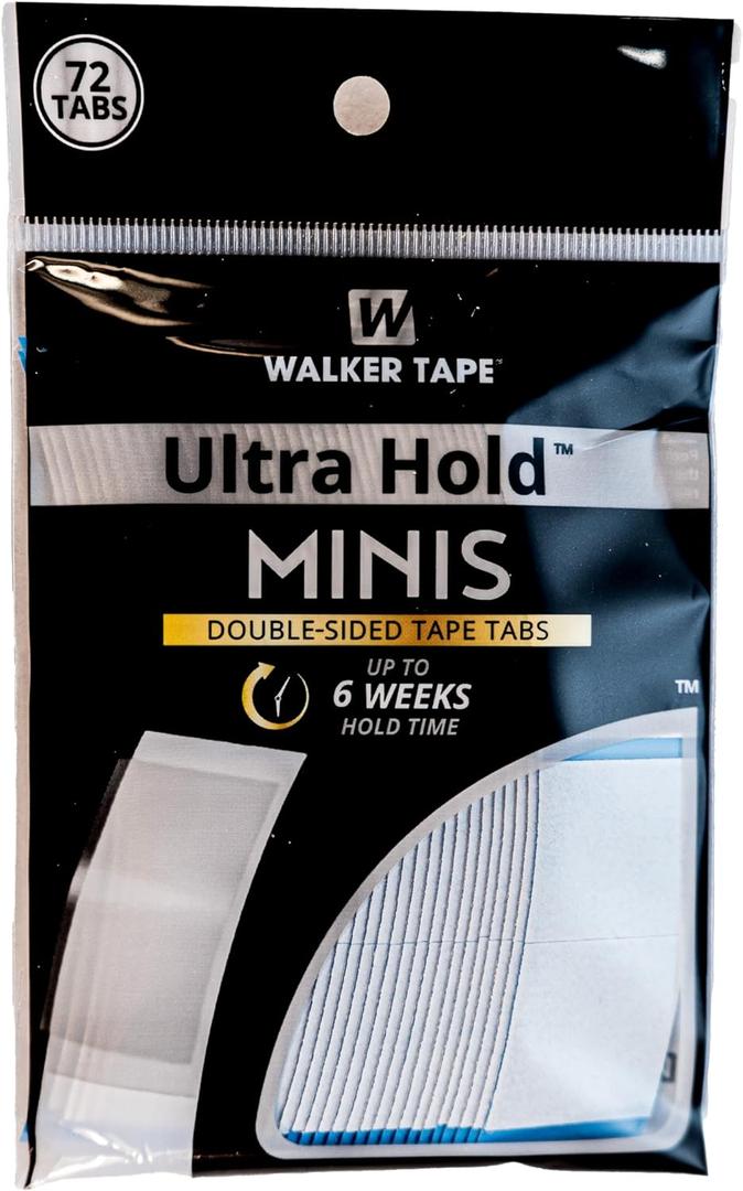 Ultra Hold Mini Tabs - Durable Double Sided Hair Wig Tape - Long Lasting Water & Heat Resistant - 72 Tabs per Pack