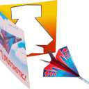 Kangaroo 28 Pack Flying Paper Airplanes Valentines Day Cards for Boy & Girl with Envelopes & Stickers - Valentines Day Cards for Kids School - Valentine Bulk Party Favors Classroom Gift