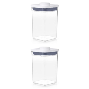 XO Good Grips POP Container - Airtight Food Storage - 1.1 Qt Square (Set of 2) for Brown Sugar and More