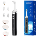 Pelzzle Tooth Polisher, Rechargeable Teeth Polisher for Daily Cleaning, Whitening and Polishing, Electric Dental Teeth Polishing with LED Light, 5 Brush Heads, 5 Speed Modes, Waterproof