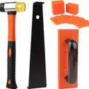 43-Piece Laminate Flooring Tools with Sturdy Double-Ended Hammer, Steel Return Hooks, Snug-Fitting Two-Handed Knocking Block with Handle and Shims, Flooring Tools for Home and Professional Use