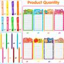 24P Teacher Notepads with Pen Teacher Appreciation Gifts, Motivation Positive Journal with Flower Pattern Border Portability Pocket Notebook, Teacher's Day Birthday Gift Office Home Present Supplies