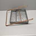 Benzara Galvanized Metal Two Tiered Rectangular Serving Tray, Gray