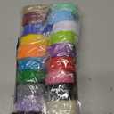 BENECREAT 20 Rolls 200 Yards Mixed Color 7/8" Wide Floral Pattern Fabric Lace Ribbon by The Roll for Wedding Decorating, Sewing, Hair Bow Making, Gift Wrapping