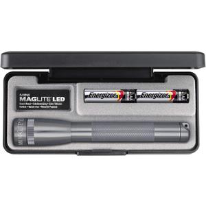 Maglite Mini LED 2-Cell AA Flashlight in Presentation Box, Gray