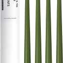 2 x 10" Classic Taper Candles, Moss Green, 4-Pack, 7-8 Hours Long Burning, Unscented Tall Candlesticks