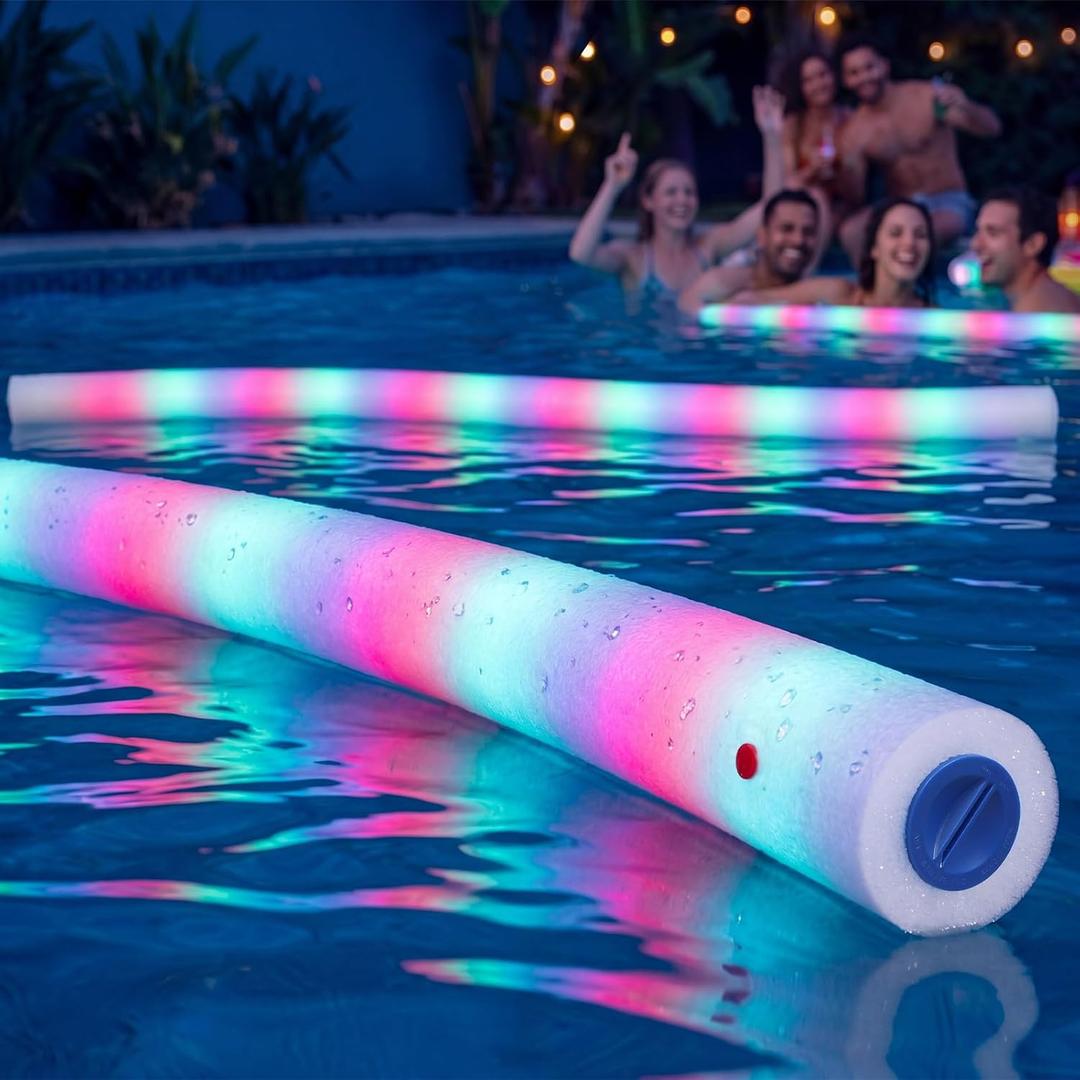 Jenaai 3 Pack LED Pool Noodle Floating Foam Stick 52 Inch Glow Pool Noodle