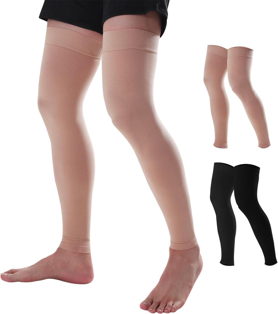 Doc Miller Thigh High Calf Sleeves Compression Hose 15-20 mmHg Opaque Stockings